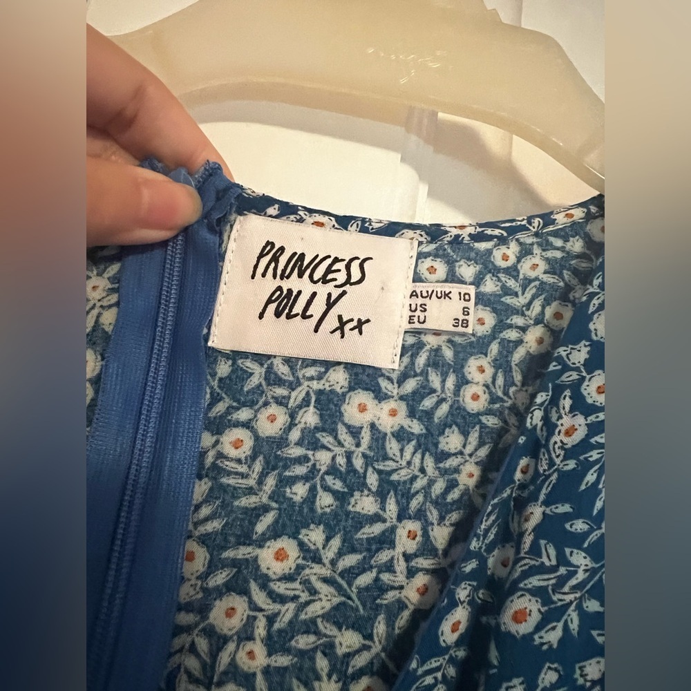Princess Polly Blue Floral Mini Dress Size 6 - Picture 4 of 8